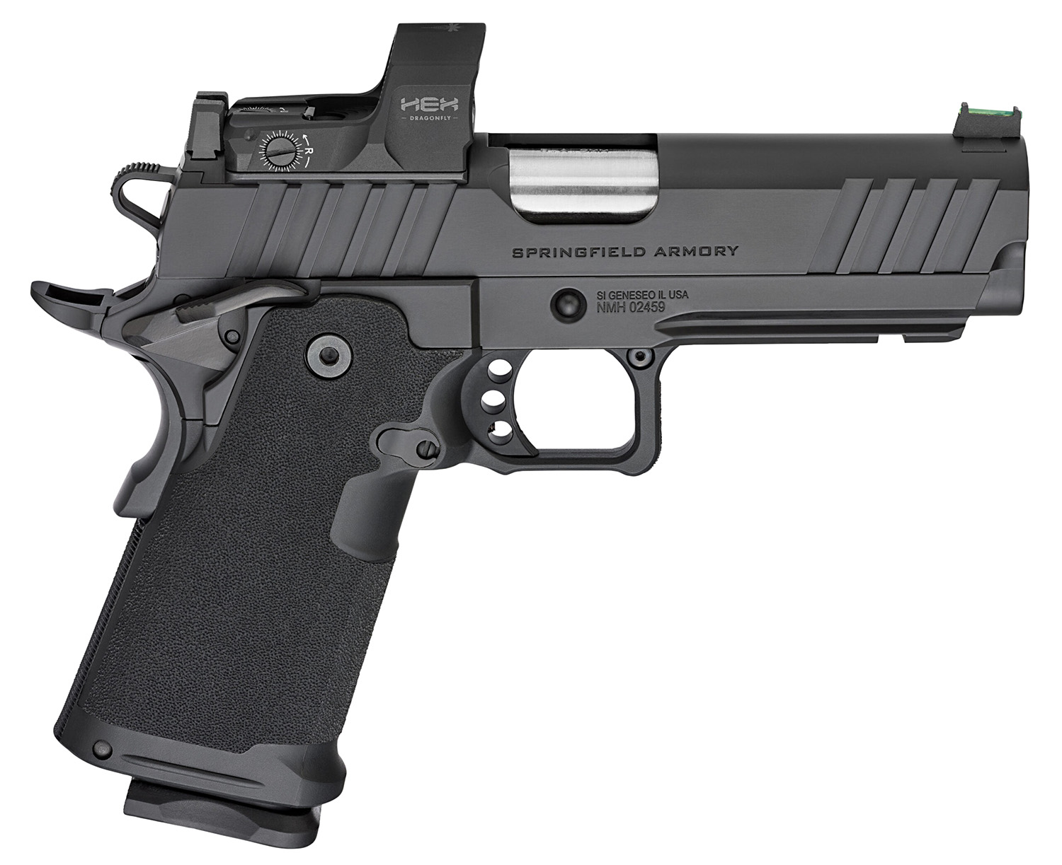 Springfield Armory PH9117AOSD Prodigy  9mm Luger 20+1/17+1 4.25" Bull Barrel, Black Cerakote Carbon Steel Frame w/Picatinny Acc. Rail, Black Cerakote Optics Ready Slide, Includes Hex Dragonfly Red Dot