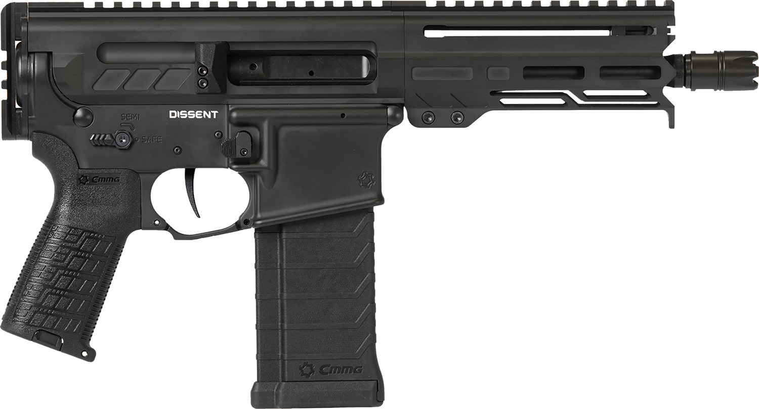 CMMG 54AA847AB Dissent  5.7x28mm 32+1 6.50", Black Cerakote Rec, OEM Grip, Picatinny Buffer Adapter, Zeroed Drop-In Single Stage Trigger