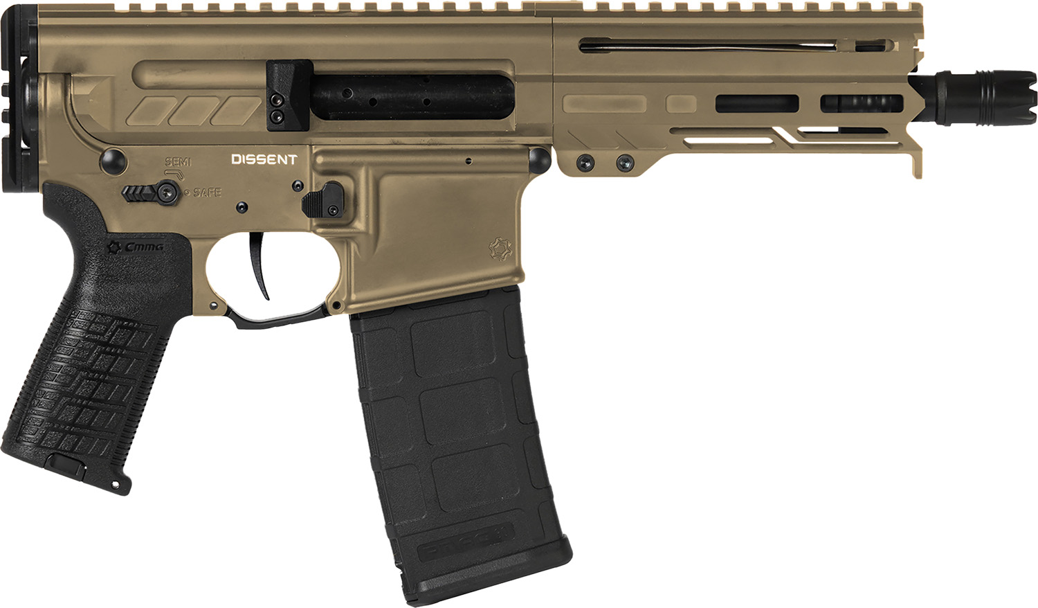 CMMG DISSENT Mk4 .300 BLK AR Pistol 6.5" Coyote Tan - CMMG - .300 AAC BLACKOUT