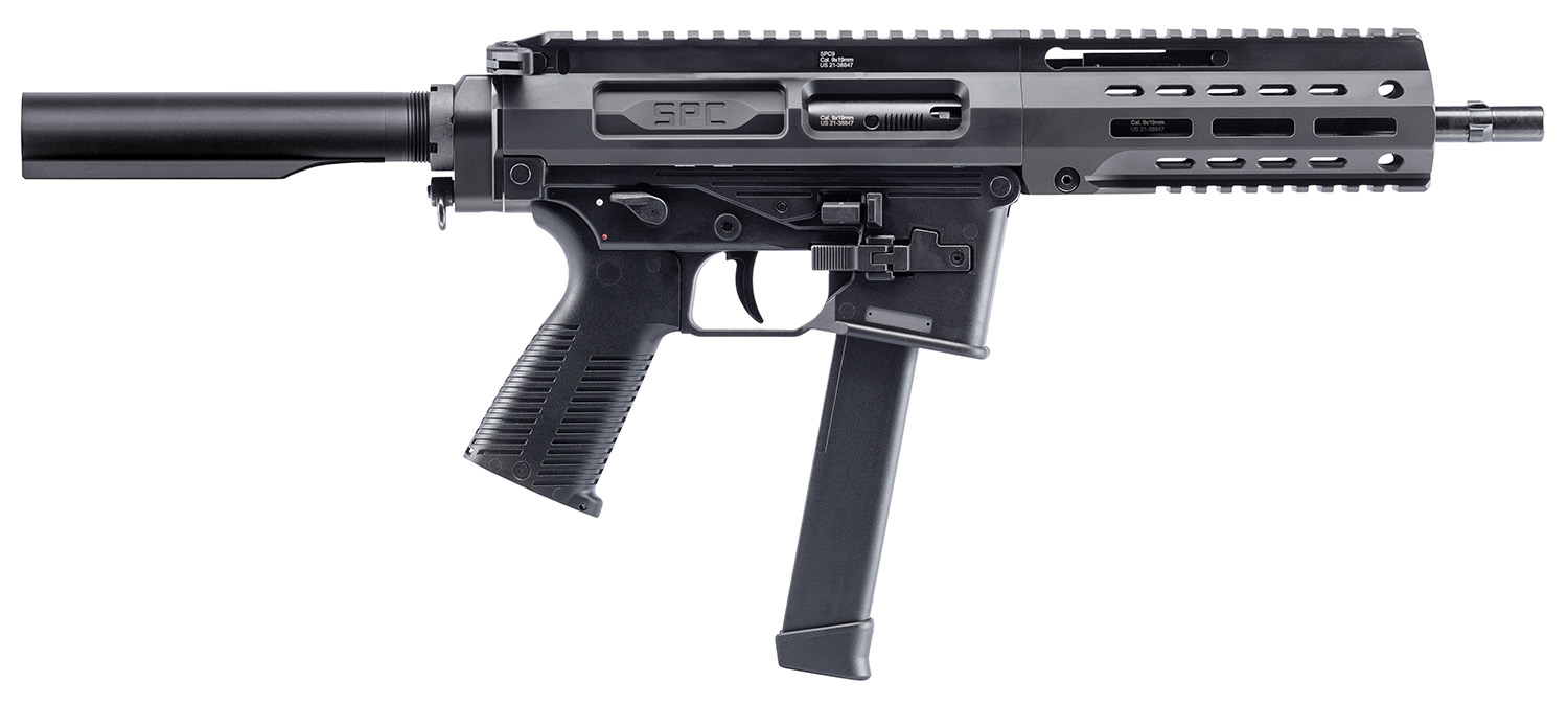 B&T Firearms 500003AB SPC9  9mm Luger 33+1 9.10", Black, Buffer Tube Stock, Polymer Grip (OEM Mag)