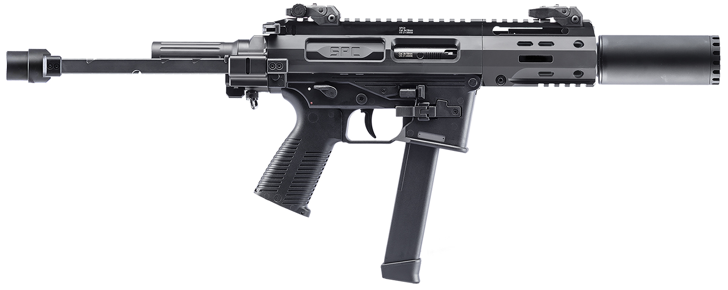 B&T Firearms 500003SDGTB SPC9 SD 9mm Luger 33+1 4.50" with RBS Suppressor, Black, Tele Brace Adapter, Polymer Grip (Glock Mag Compatible)