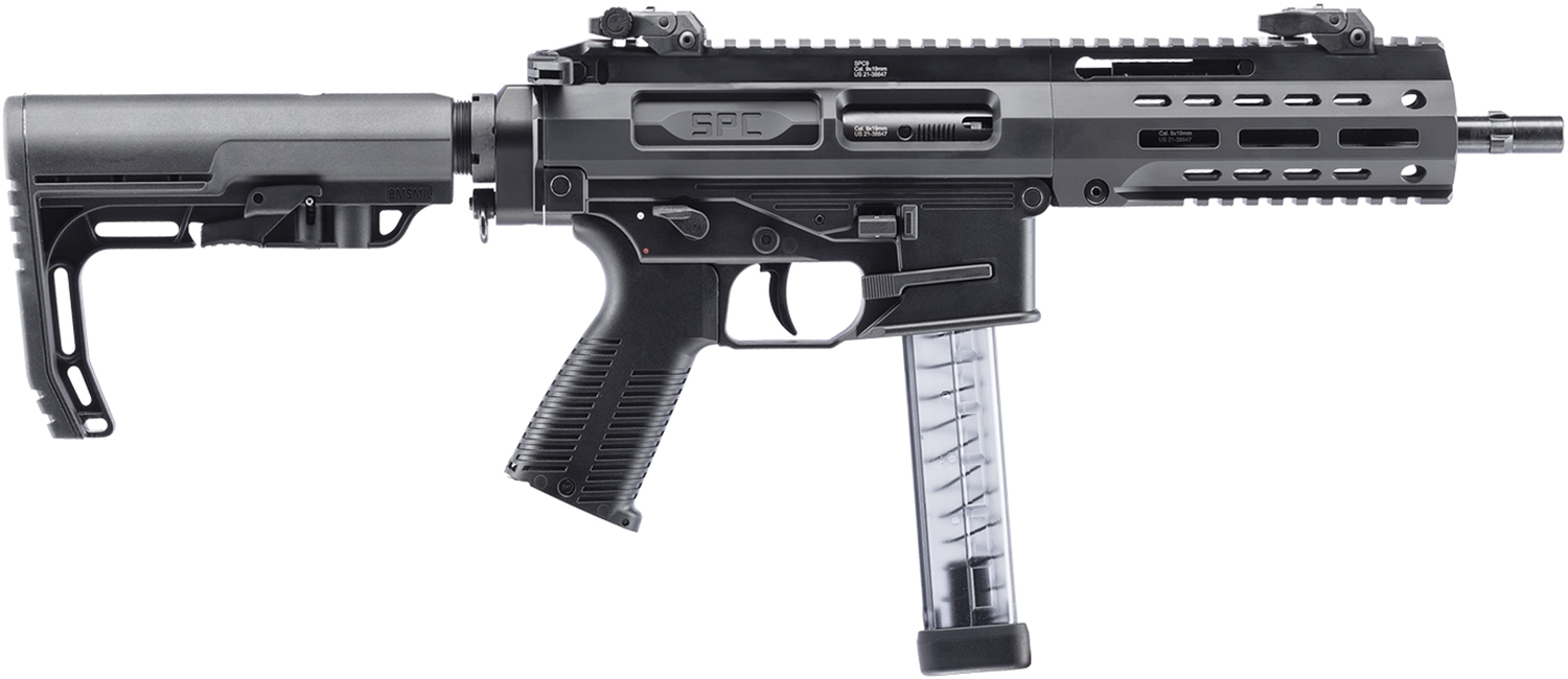 B&T Firearms 500010G B&T SPC9  9mm Luger 33+1 16", Black, Telescopic Stock, Polymer Grip (Glock Mag Compatible)
