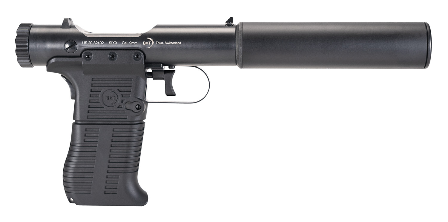 B&T Firearms 410110 Station Six  45 ACP Bolt Action 7+1 3.50 Barrel/5.10 Suppressor, Black Hard Coat Anodized Finish, Black Pre-Scored Grips