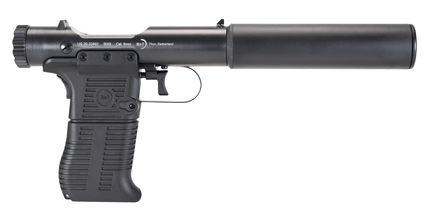 B&T Firearms 410111 Station Six  9mm Luger 9+1 3.50 Barrel/5.10 Suppressor, Black Hard Coat Anodized, Black Pre-Scored Grips