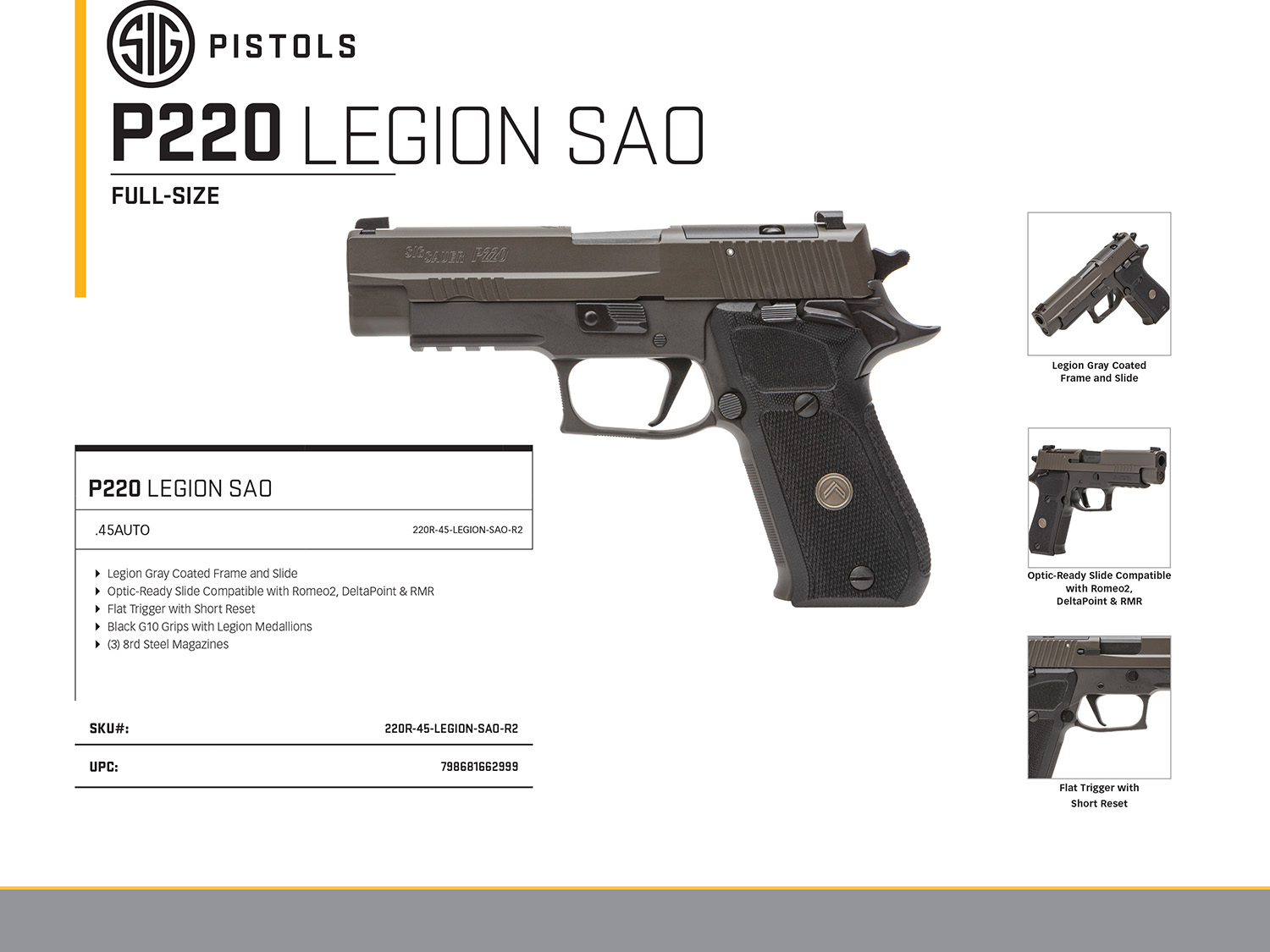 Sig Sauer P220 Legion SAO 45 – Masterful 45 ACP Pistol 2 Sig Sauer P220 Legion SAO 45 – Masterful 45 ACP Pistol - Image 2