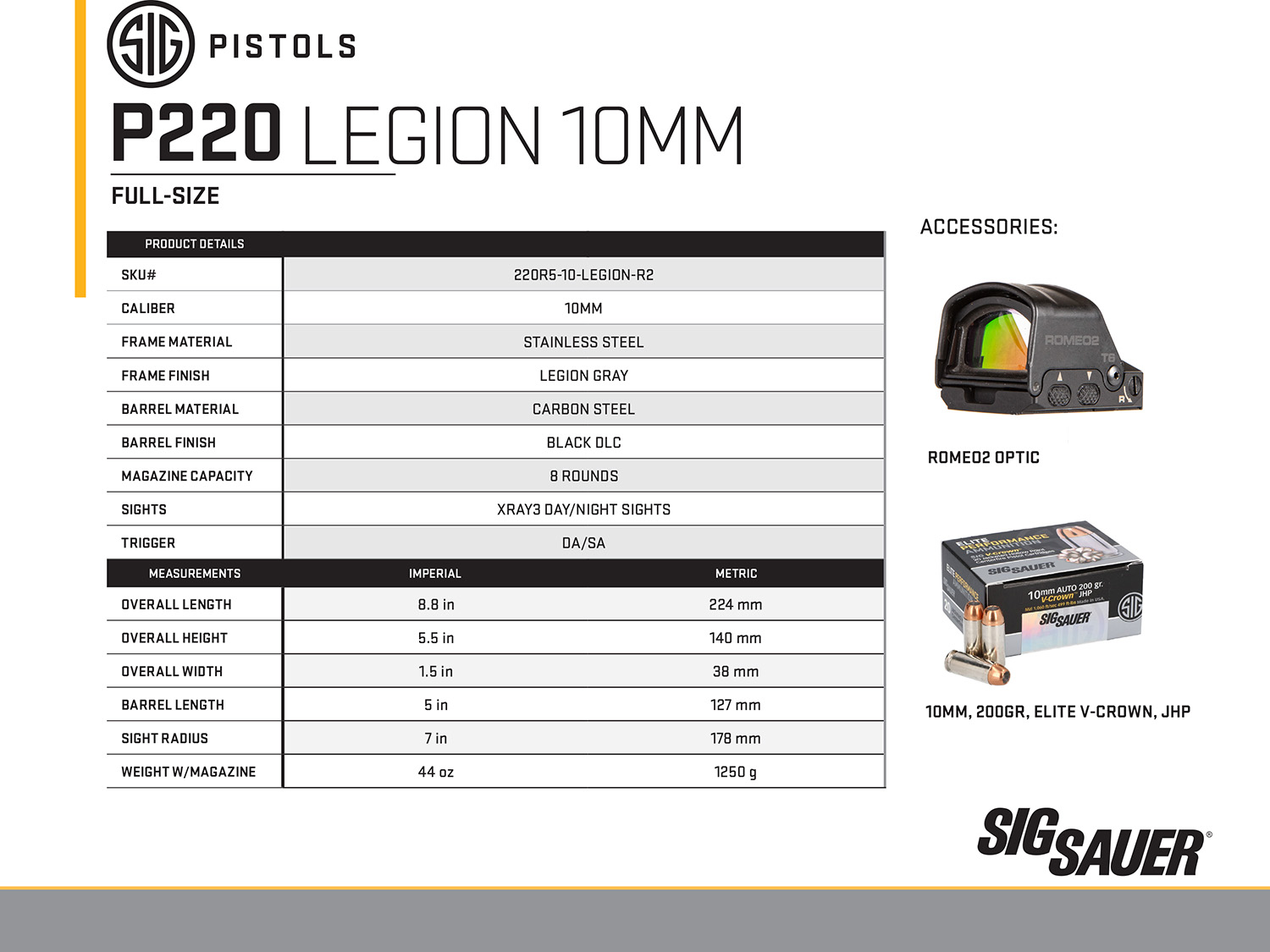 SIG Sauer P220 Legion 10mm Pistol – Reliable 10mm Auto Handgun 4 SIG Sauer P220 Legion 10mm Pistol – Reliable 10mm Auto Handgun - Image 4
