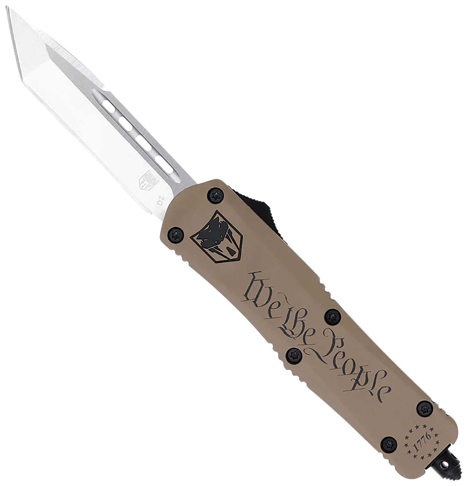 CobraTec SWTPFS3TNS FS-3 OTF 2.75" D2 Tanto Blade Tan Aluminum Handle - CobraTec Knives - TANTO