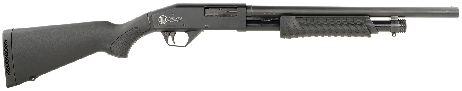 Rossi ST1218BK 12 Gauge Pump Shotgun, 18.5" Barrel, Matte Black