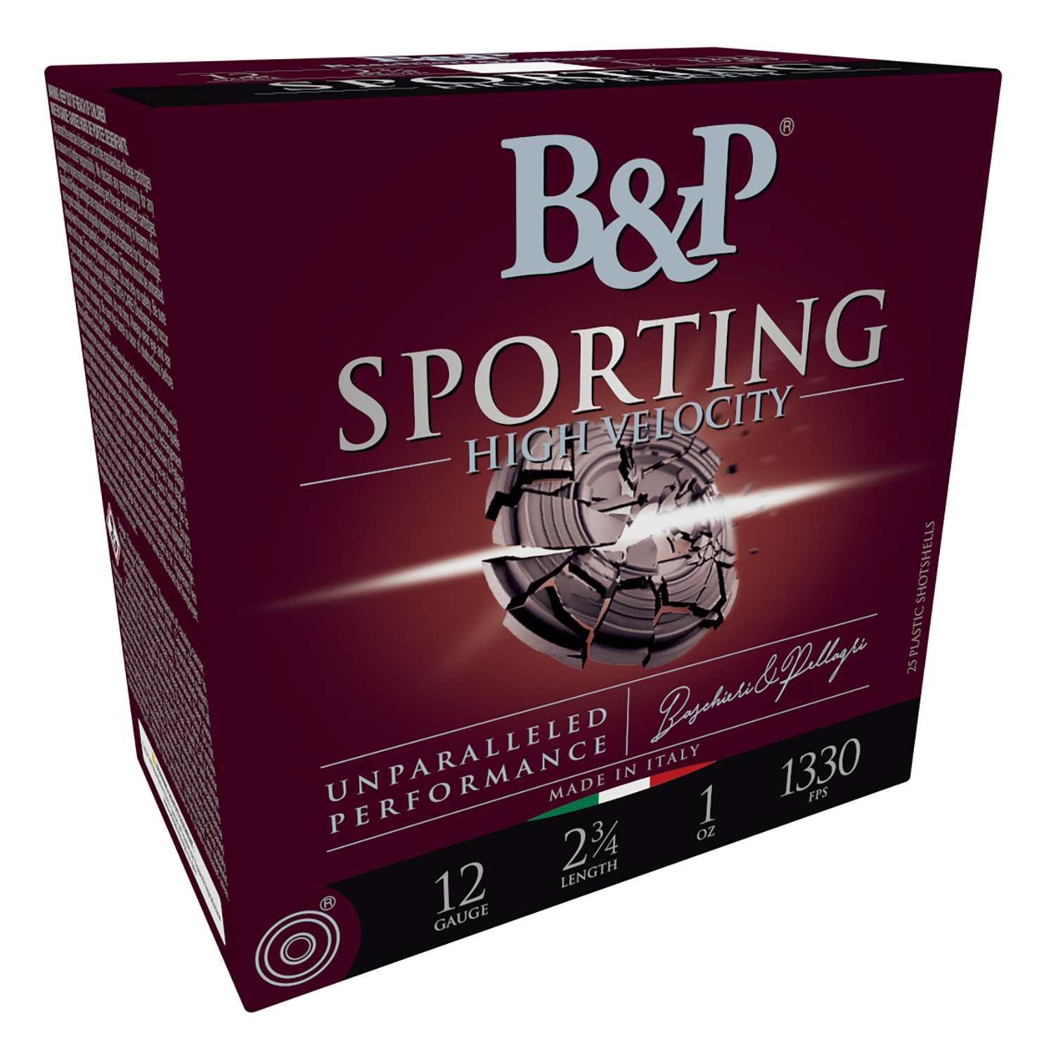 B&P 12B1SCH8 Sporting Clay HV 12ga 2.75" 1oz 1330FPS #8 25rd