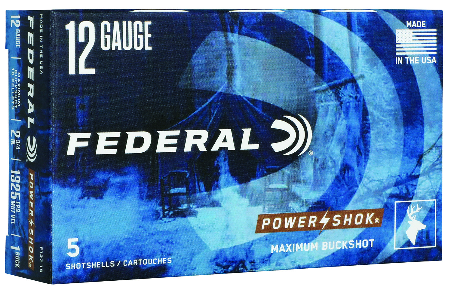 Federal F1271B Power-Shok Max Buck 12Gauge 2.75 1BuckShot 5 Per Box/50 Case