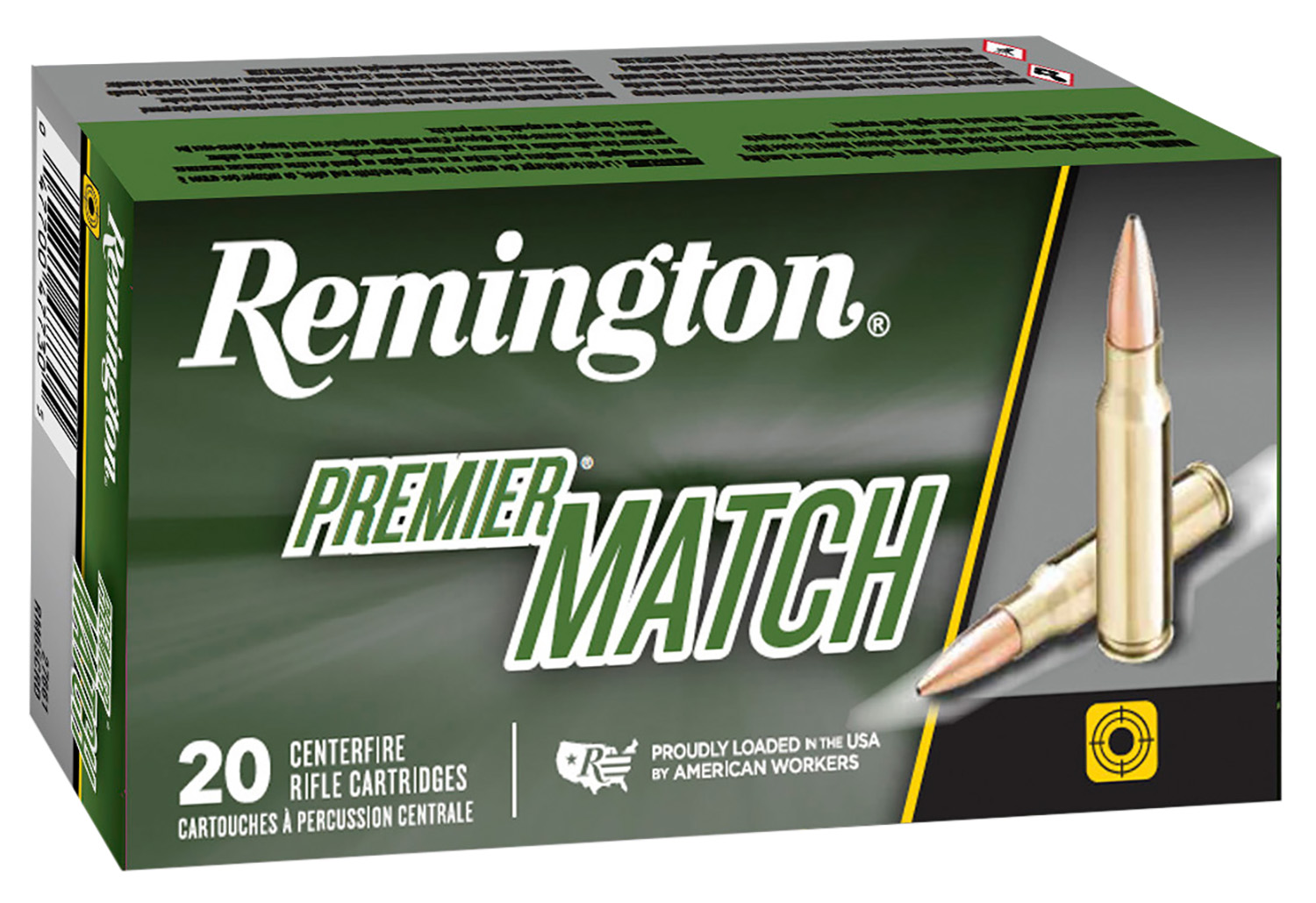 Remington Ammunition 27682 Premier Match 223 Rem 52 Gr Hollow Point Boat-Tail (HPBT) 20 Bx/10 Cs