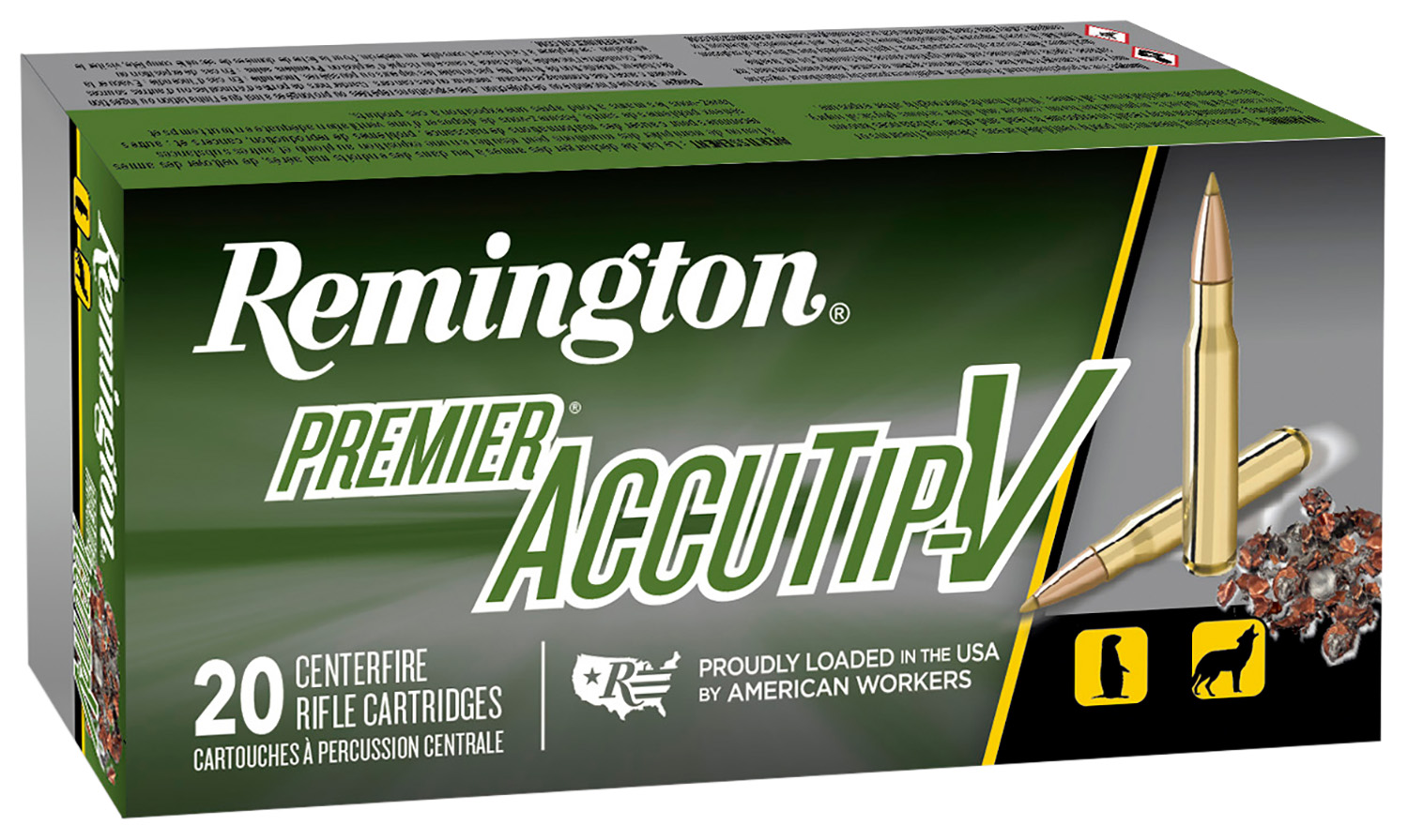 Remington Ammunition 21202 Premier Accutip-V 224 Valkyrie 60 Gr Boat-Tail (ATVBT) 20 Bx/10 Cs