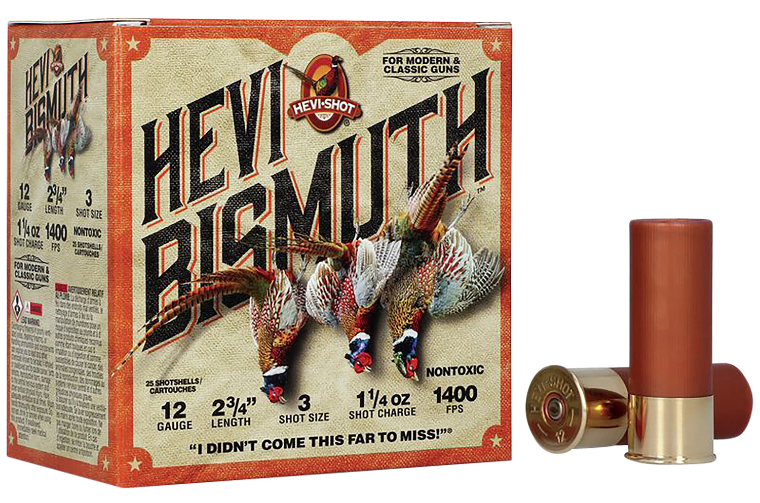 HEVI-Shot HS14713 HEVI-Bismuth Upland 12Gauge 2.75" 1 1-4oz Bismuth 3Sho...