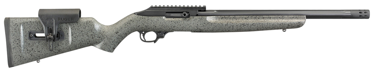 Ruger 31120 10/22 Competition Full Size 22 LR 10+1 16.12" Satin Black Fluted Threaded Barrel, Black Hardcoat Anodize Picatinny Rail Aluminum Receiver, Black Speckled Gray Adjustable Laminate Stock, Ri