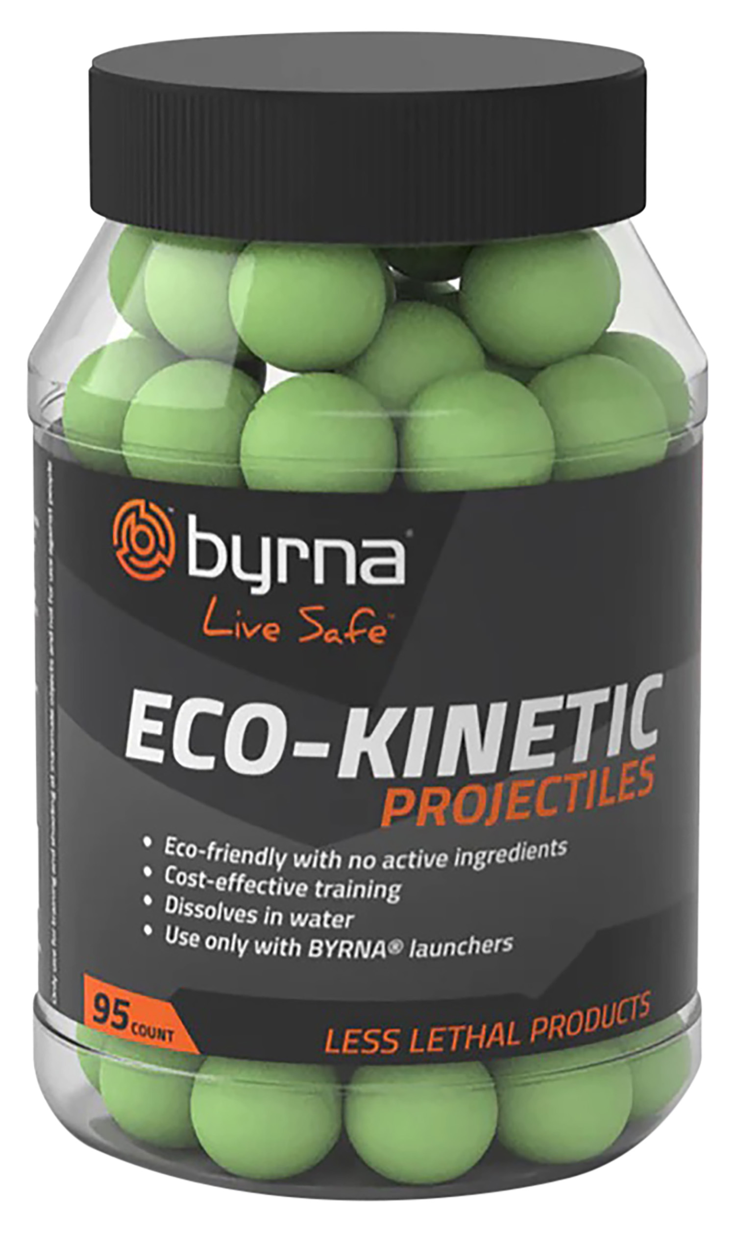 Byrna Technologies RB68403 ECO-Kinetic  95ct Green Water Soluble Projectile Compatible w/ Byrna Launchers