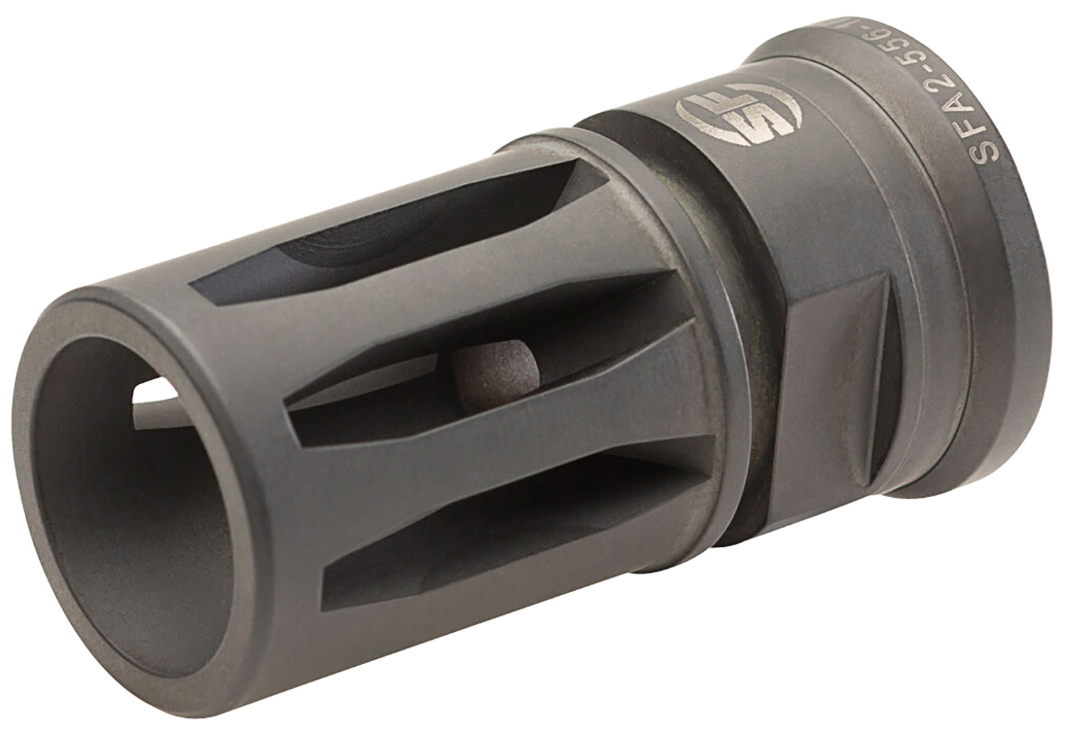 Surefire SFA25561228 SFA2 5.56mm 1/2"-28 tpi 1.90" OAL, Black DLC Stainless Steel