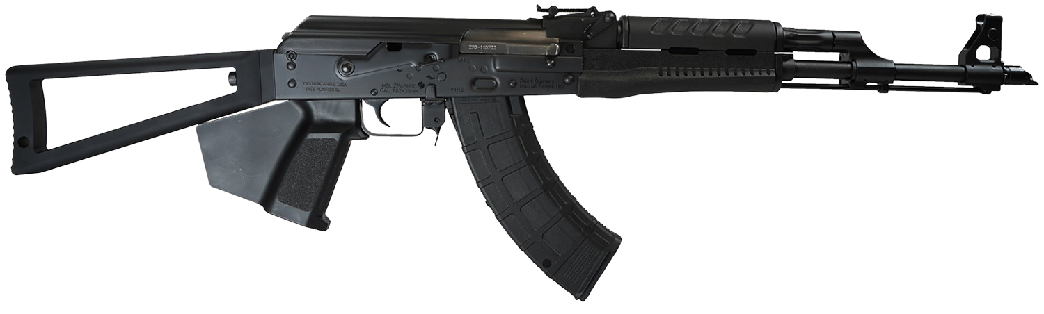 Zastava ZPAPM70 AK Rifle, 7.62x39mm, Semi-Automatic, 16.3" Chrome Lined Barrel, Triangle Fixed Stock, CA Compliant, Black ZR7762RTCA - ZASTAVA - Best Price $1,159.95