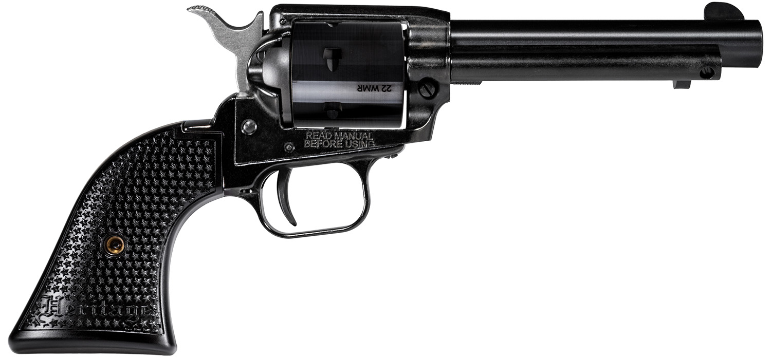 Heritage Mfg RR22MB4PG Rough Rider  22 LR/22 WMR 6 Shot, 4.75 Black Steel Barrel, Black Cerakote Zinc Alloy Frame, Black Cerakote Cylinder, Black Polymer Grip, Hammer/Thumb Safety, Exposed Hammer Heritage Mfg RR22MB4PG Rough Rider  22 LR/22 WMR 6 Shot, 4.75 Black Steel Barrel, Black Cerakote Zinc Alloy Frame, Black Cerakote Cylinder, Black Polymer Grip, Hammer/Thumb Safety, Exposed Hammer