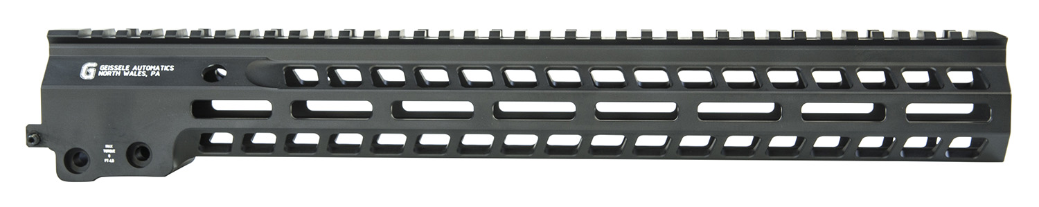 Geissele Automatics 05575B Super Modular Rail MK14 15 M-LOK, Black Aluminum for AR Platform, Barrel Nut Included