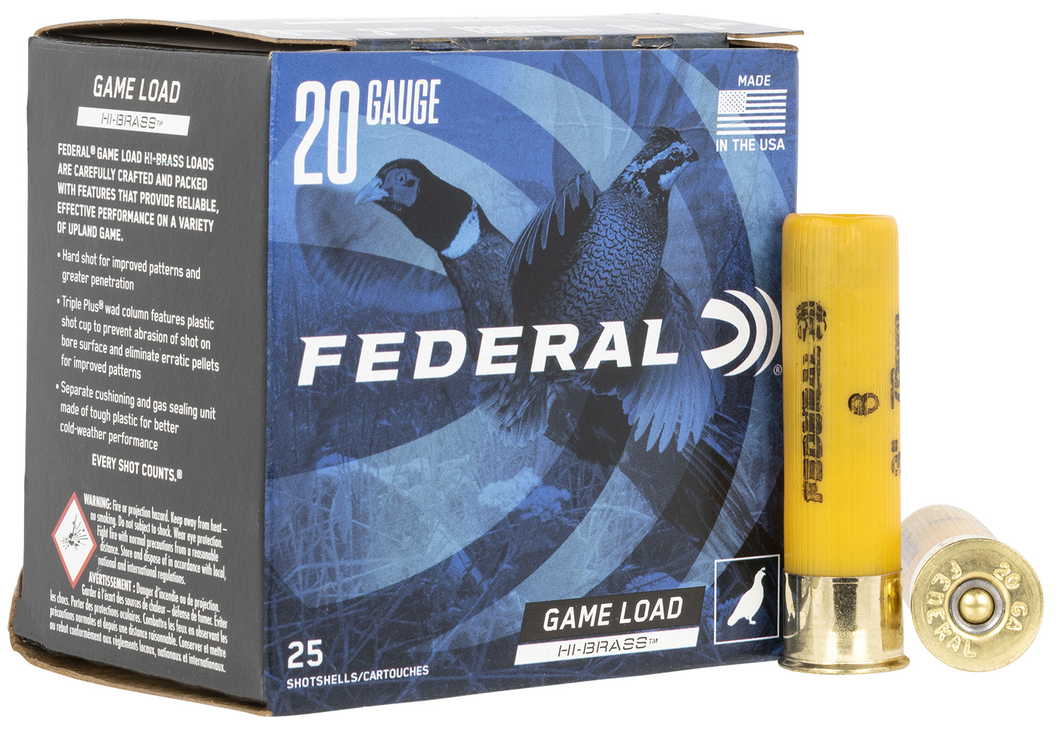 Federal H2586 Game-Shok High Brass 20 Gauge 3 1 1/4 oz 6 Shot 25