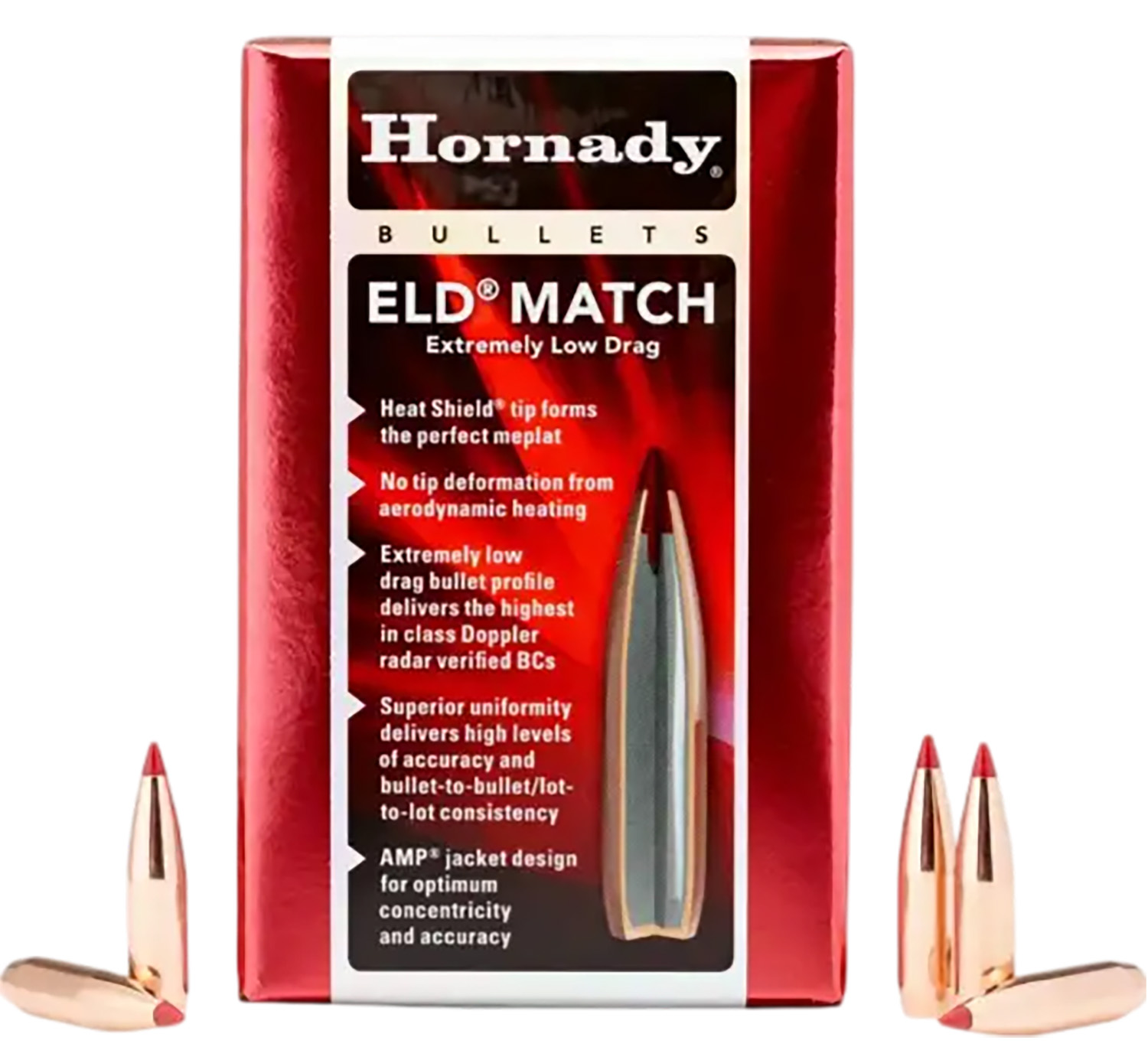 Hornady ELD Match .257 134gr Bullets 100ct - Heat Shield Tip, Superior Accuracy