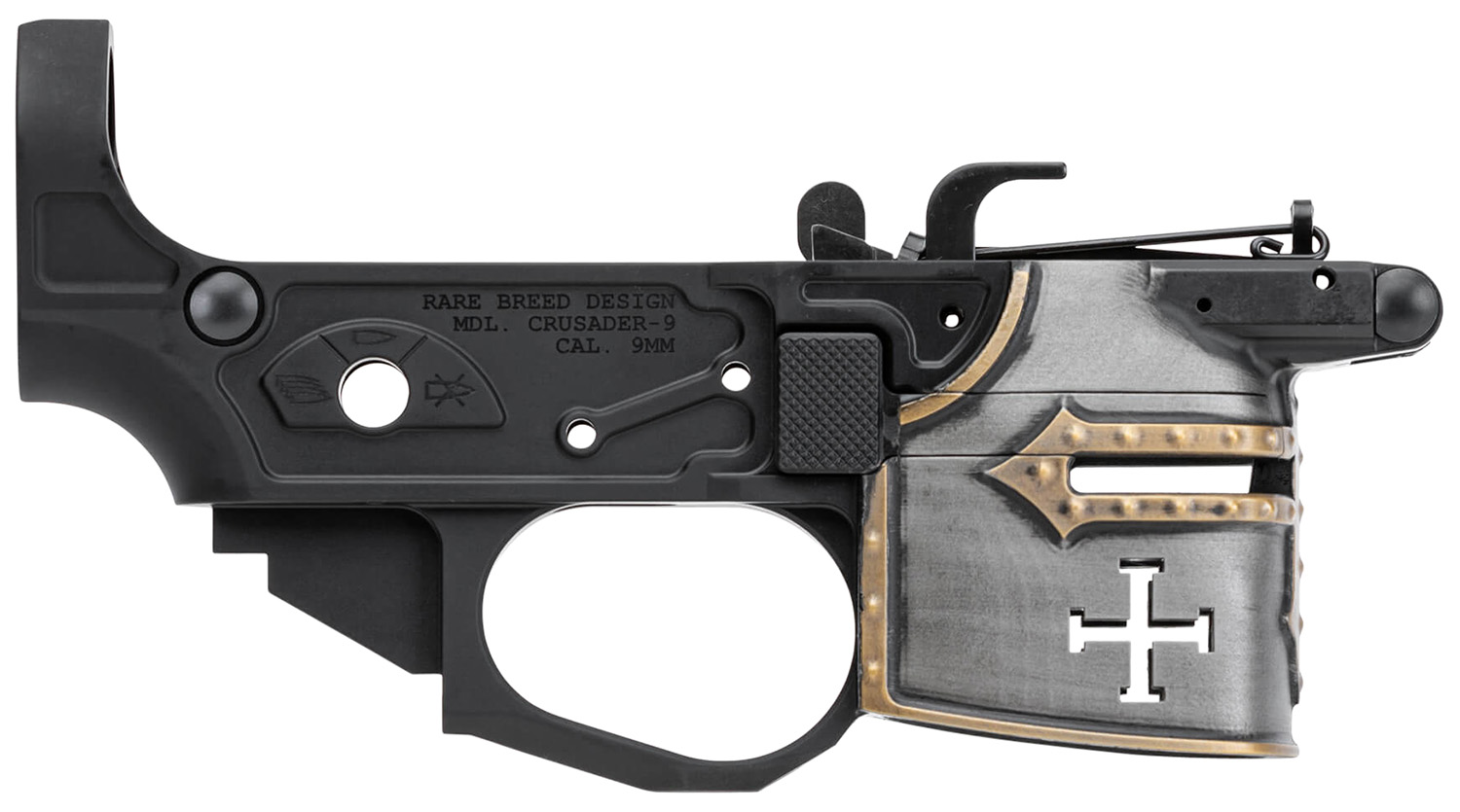 Spikes Tactical STLB960PCH Rare Breed Crusader 9mm Luger Black Anodize...