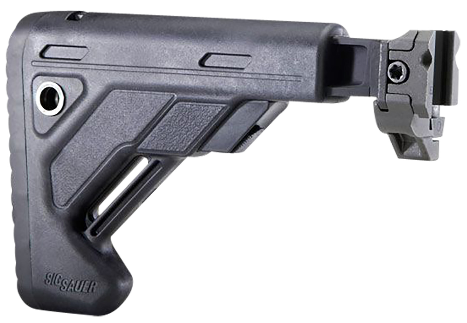 Sig Sauer STOCKXFOLDTELE0Black MCX/MPX Black Synthetic Telescoping Folding Fits Sig MPX MCX 1913 Picatinny Rail Mount