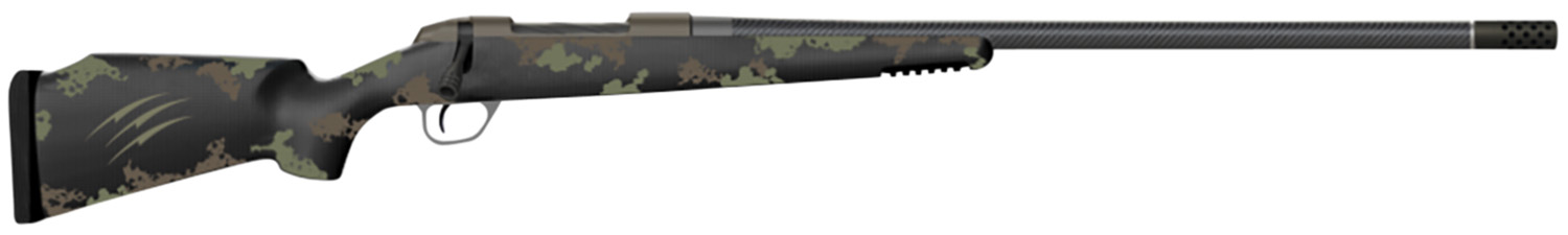 Fierce Firearms FCR300PRC24TF Carbon Rage  Full Size 300 PRC 3+1 24 Black C3 Carbon Fiber Barrel, Tungsten Gray Cerakote Stainless Steel Receiver, Forest Green Fixed Fierce Tech C3 Stock, Right Hand