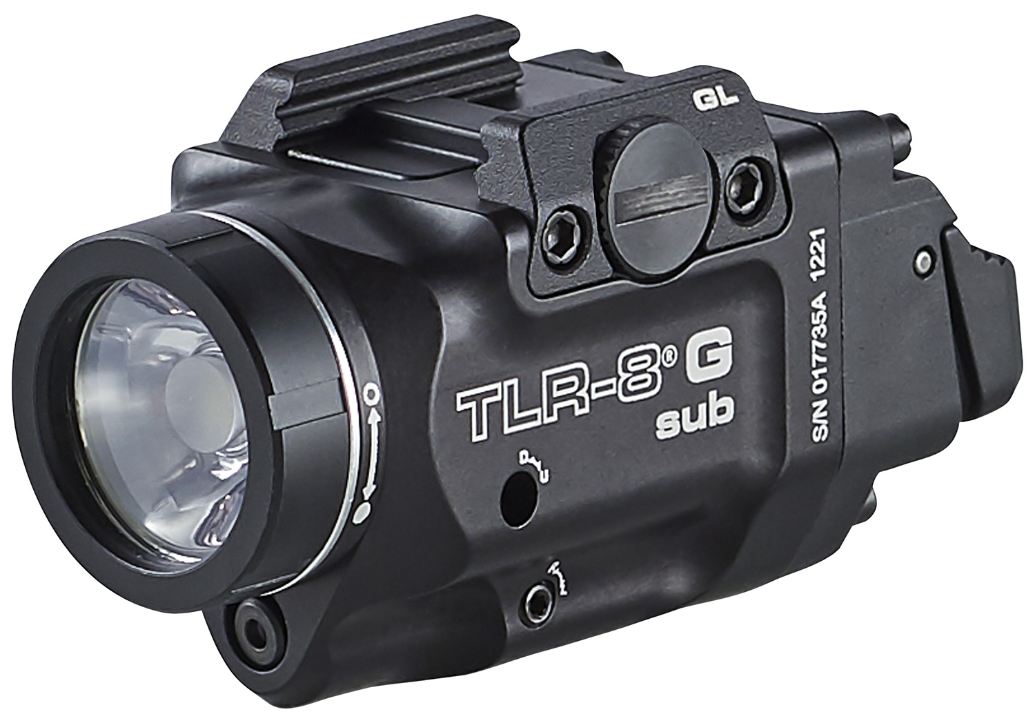 Streamlight 69431 TLR-8 Sub W/Laser Green Laser 500 Lumens 640-660Nm Wavelength, Black 141 Meters Beam Distance, Fits Gl