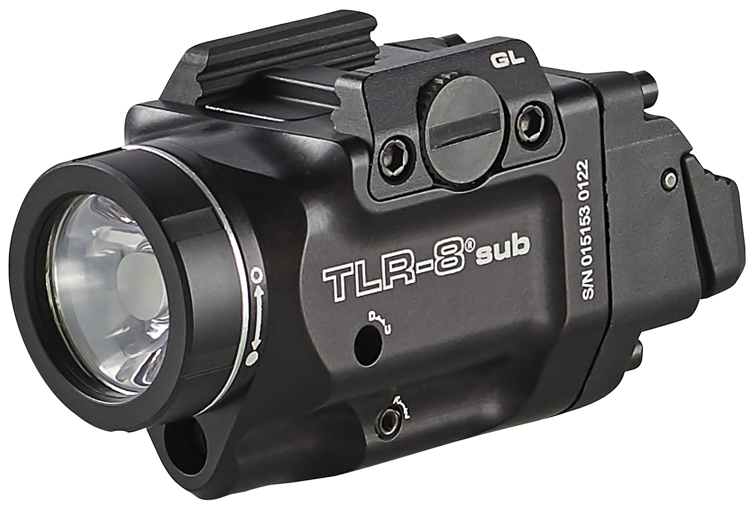 Streamlight 69411 TLR-8 Sub W/Laser Red Laser 500 Lumens, 640-660Nm Wavelength, Black 141 Meters Beam Distance, Fits Glo