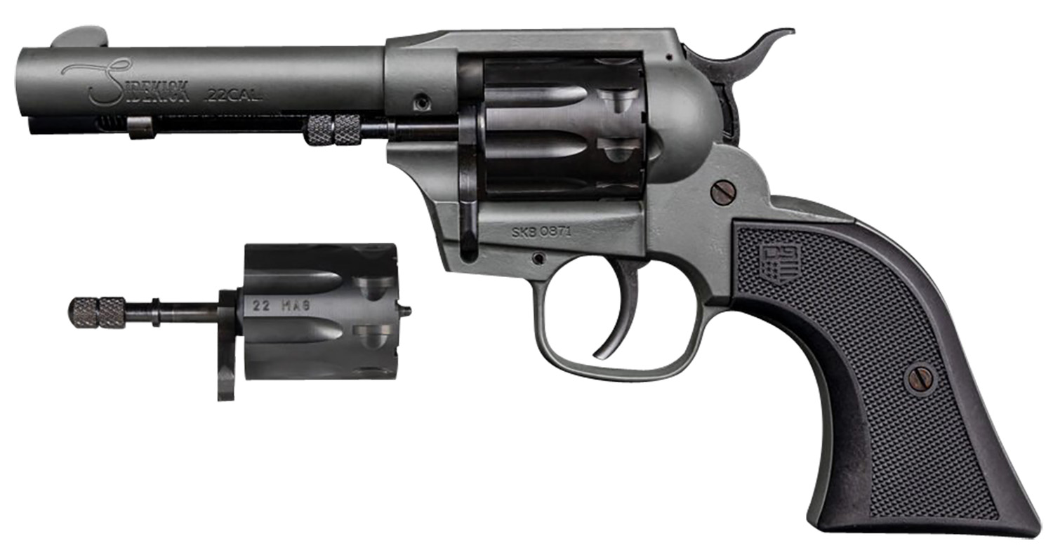 Diamondback DB0500A051 Sidekick  22 LR/22 Mag 9 Shot, 4.50" Dark Gray Cerakote Steel Barrel & Cylinder, Dark Gray Cerakote Zinc Alloy Frame, Black Polymer Grip, Hammer Safety, Exposed Hammer