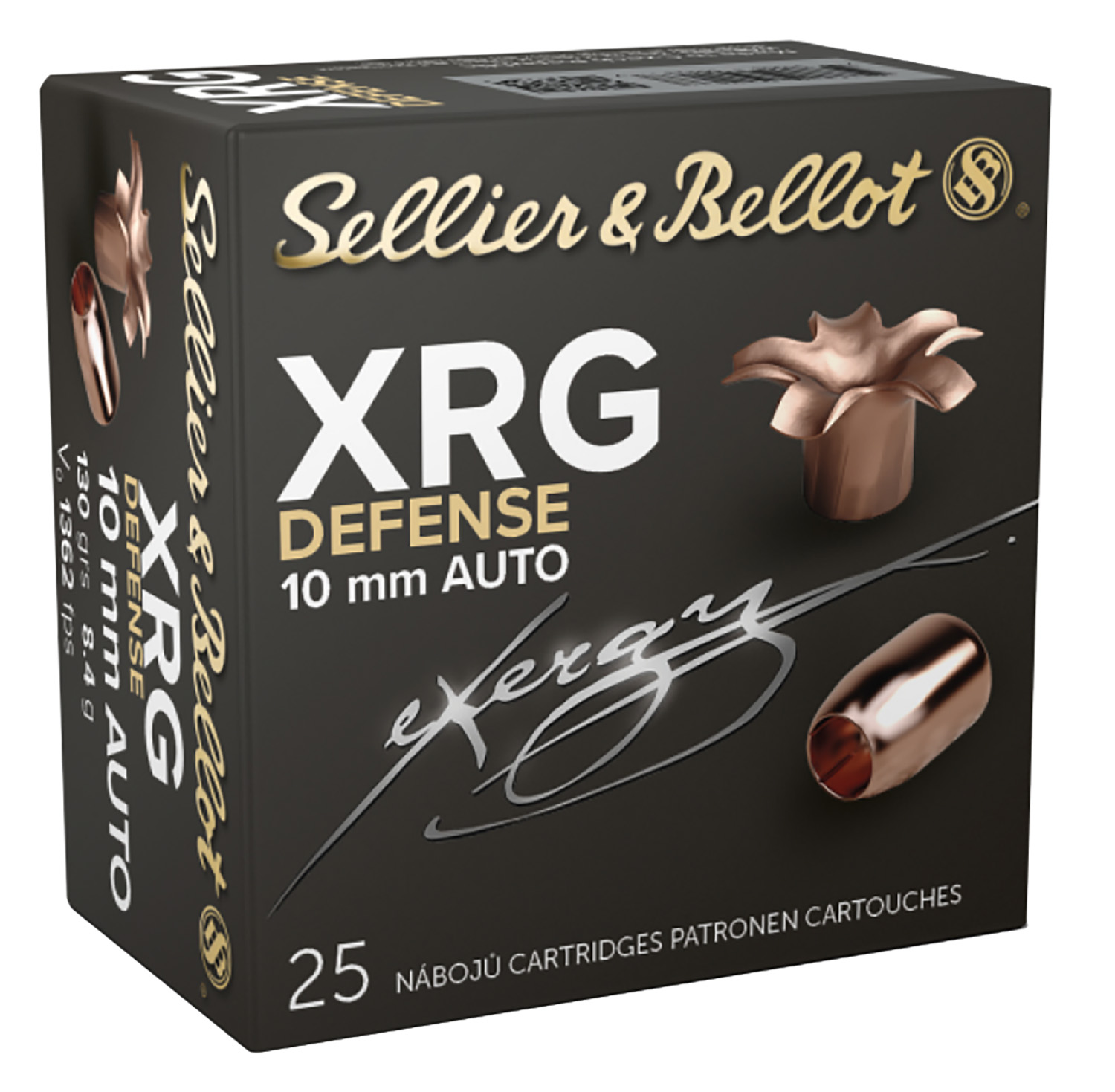 Sellier & Bellot XRG Defense 10mm Auto Solid Copper Hollow Point 130 Gra...