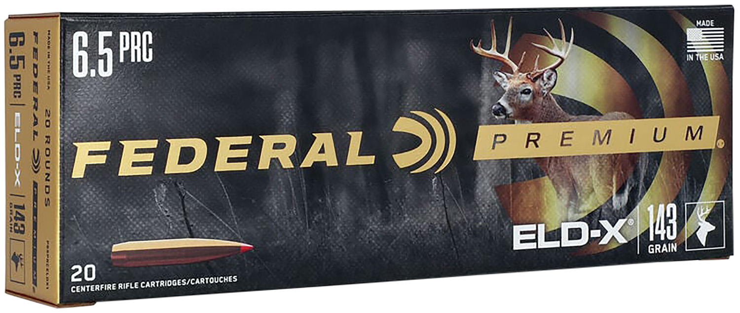 Federal Premium ELD-X 6.5 PRC, 143 Grains, Aerodynamic Polymer Tip, 20 Rounds, P65PRCELDX1