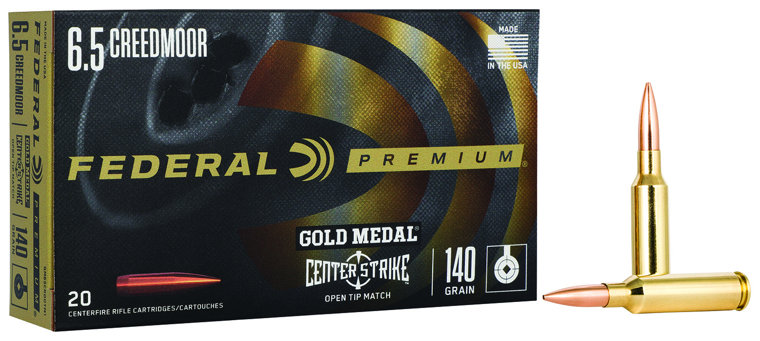 Federal GM65CRDOTM1 Gold Medal Premium 6.5 Creedmoor 140 Gr Open Tip Match (OTM) 20 Per Box/ 10 Cs