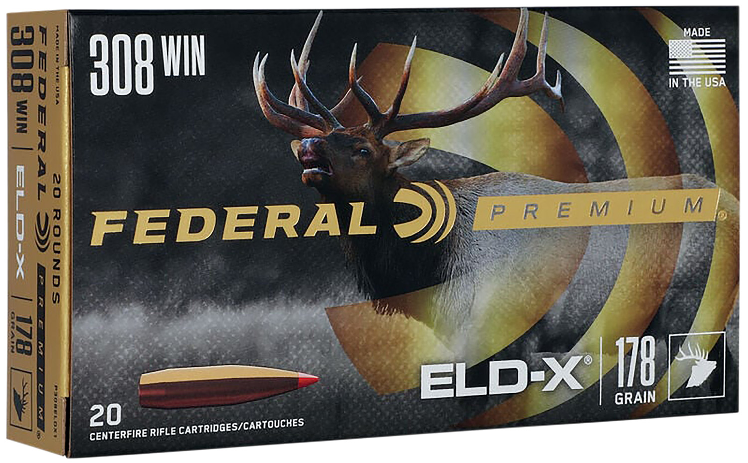 FEDERAL Centerfire Rifle Ammunition 308 Win 178 Gr Eld-X (P308ELDX1)