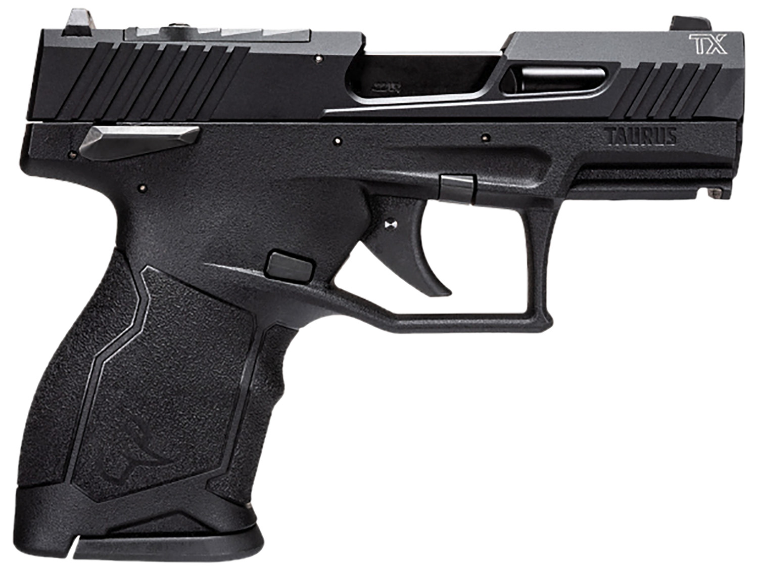 Taurus 1TX2213110 TX22C  Compact 22 LR 10+1 3.60" Matte Black Steel Barrel, Black Hard Coat Anodized Serrated Aluminum Slide, Black Polymer Frame w/Picatinny Rail Black Polymer Grips