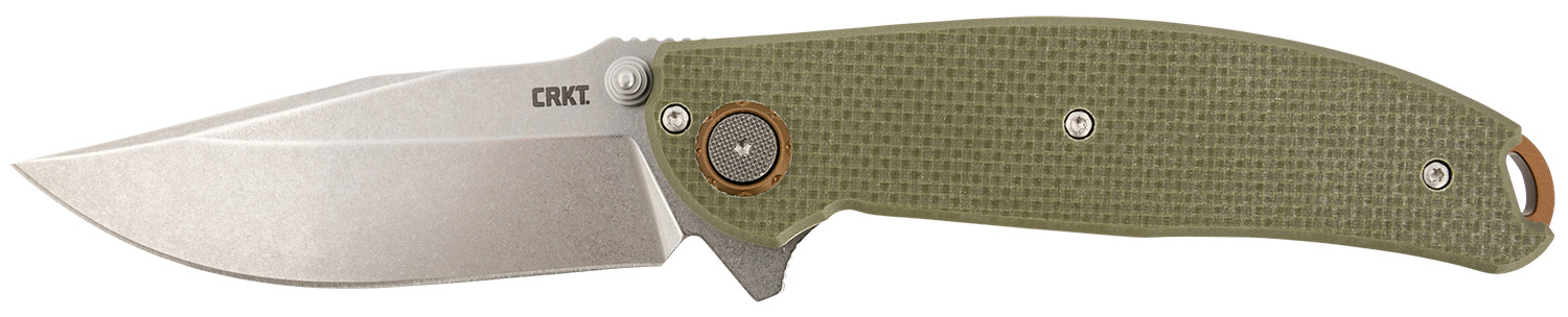 CRKT 2471 Butte 3.36" OD Green G10 Deadbolt Lock Flip Open Knife