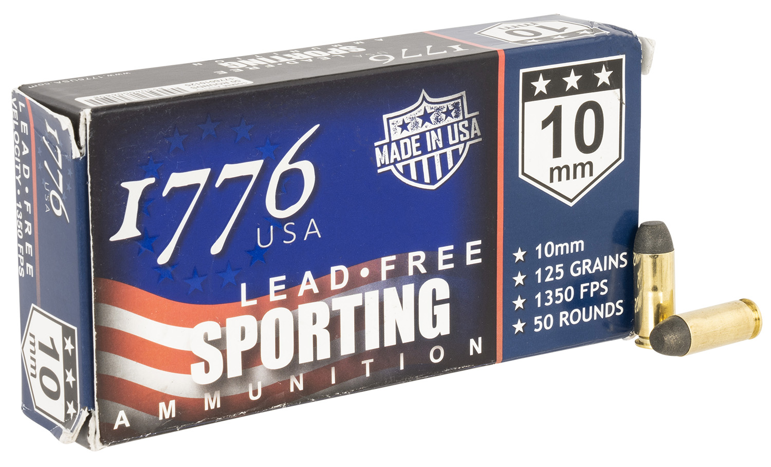 1776 USA 1776010125 Lead Free Sporting 10mm Auto 125gr Lead Free Ball 50 Per Box/20 Case