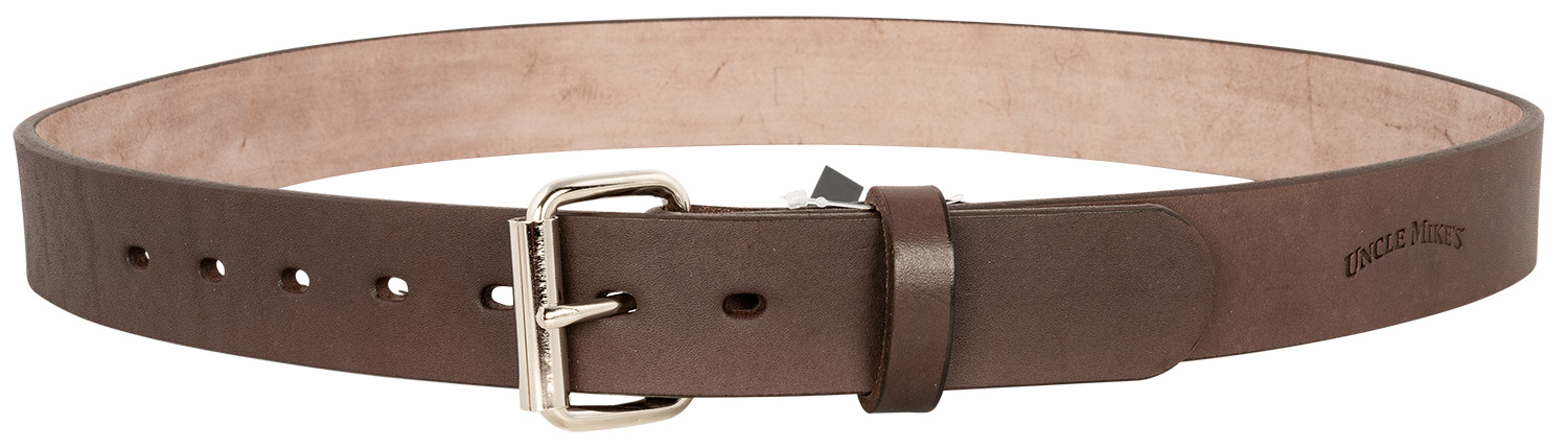 Uncle Mike's BLTUM32/36DBR Leather Gun Belt Dark Brown 32/36 1.5" Width