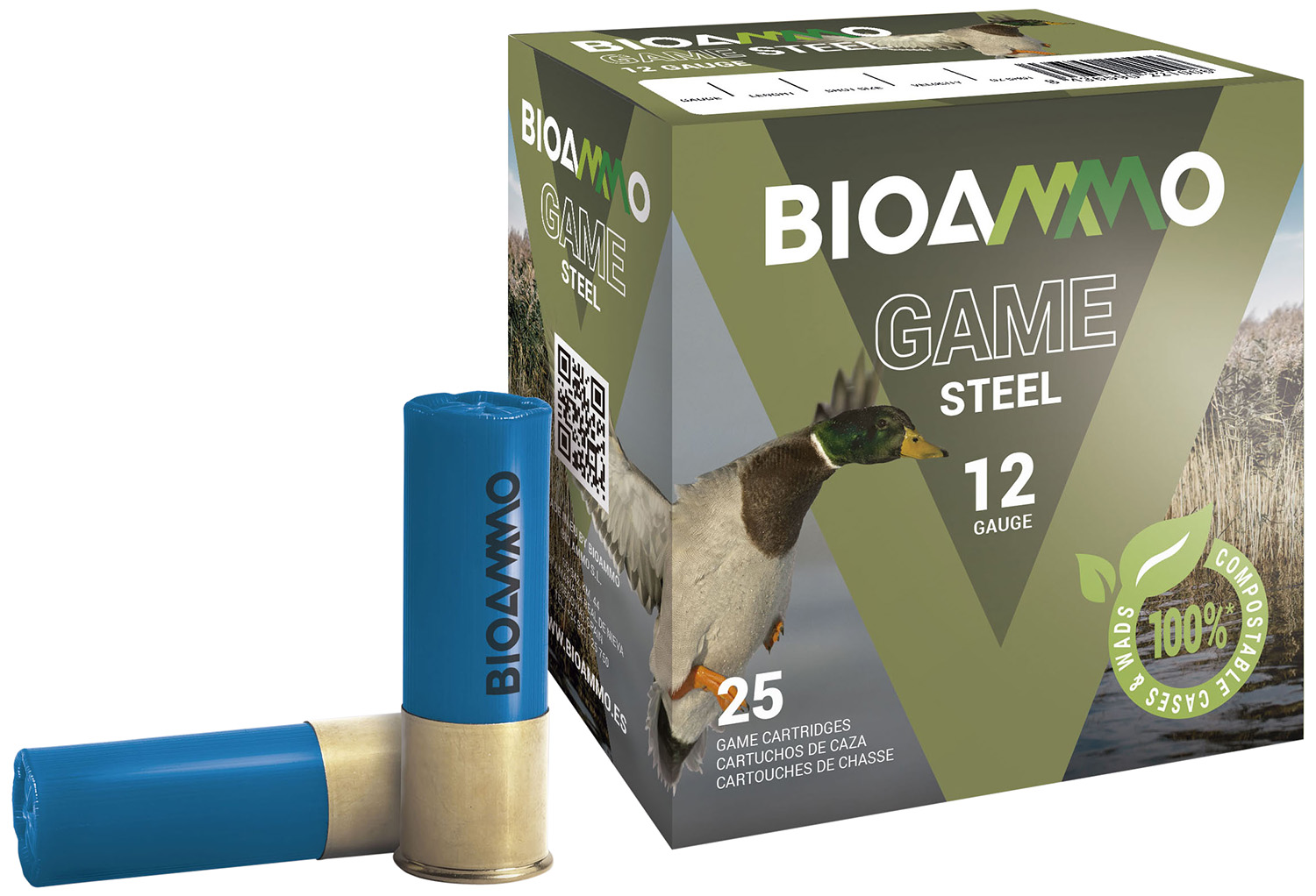 Bioammo BLS2830 Steel Game 12Gauge 2.75 1oz 3Shot 25 Per Box/10 Case