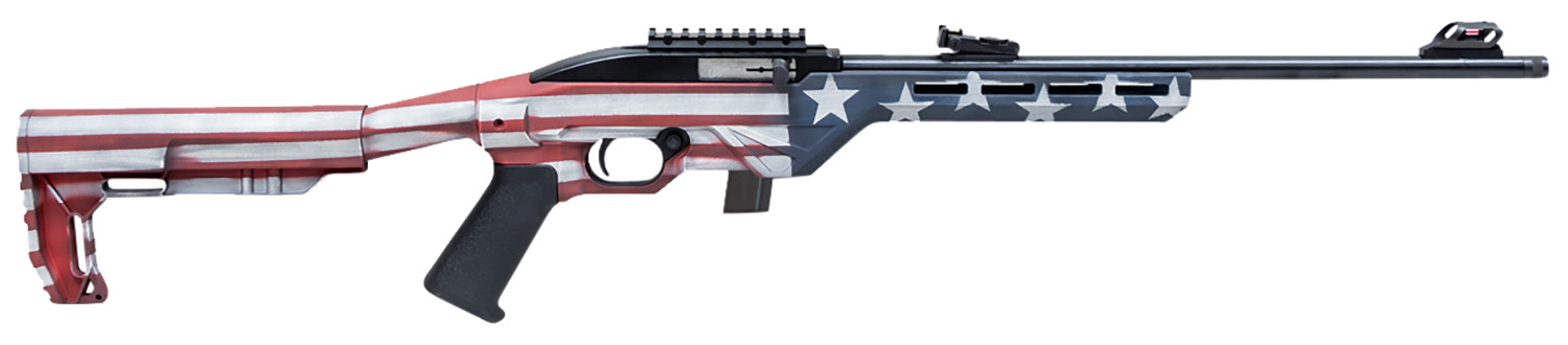 Citadel CIT22LRBUSA Trakr  22 LR 10+1 18 Blued Steel Threaded Barrel & Receiver, American Flag Synthetic Stock