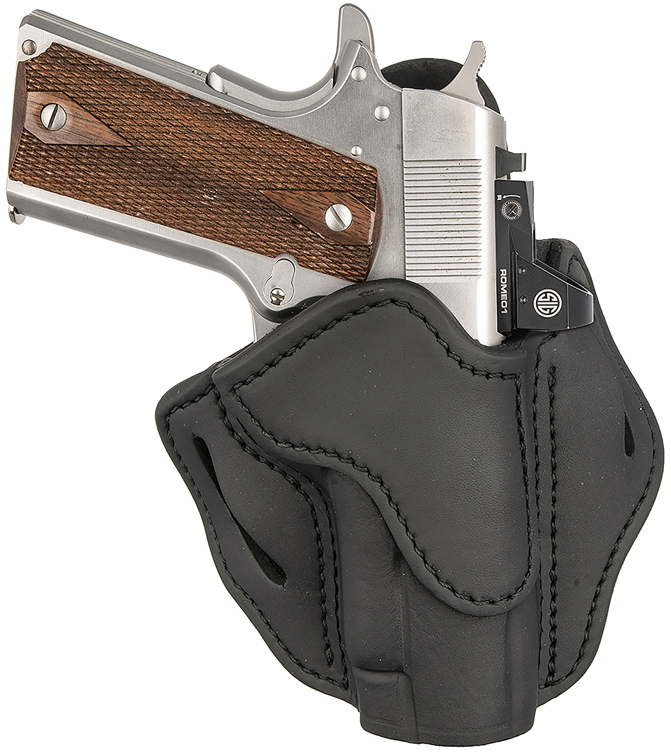 1791 Gunleather ORBH1SSBLR BH1 Optic Ready OWB Holster Stealth Black 1911