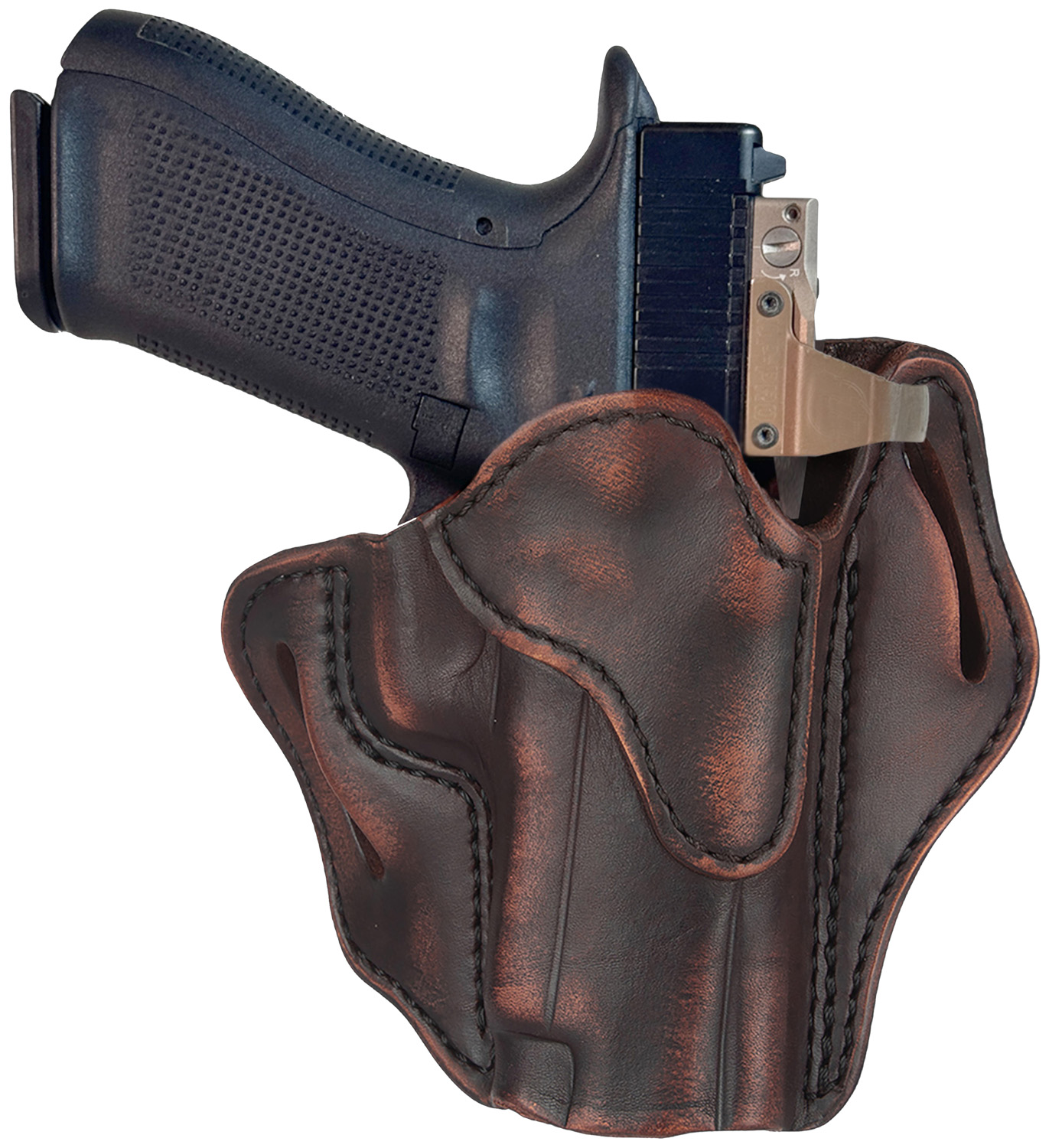 1791 Gunleather ORBH23VTGR Optic Ready OWB Holster Vintage Leather