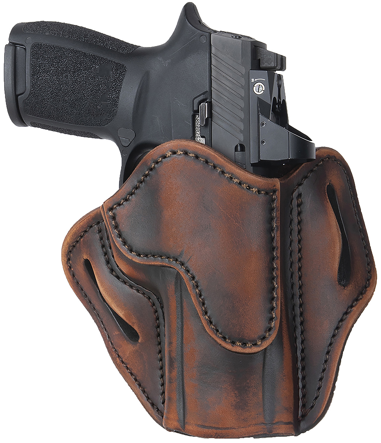 1791 Gunleather ORBH24VTGR Optic Ready OWB Holster Vintage Leather