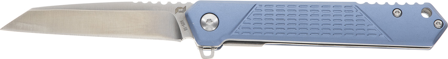 Schrade 1159320 Inert Delta Series, Blue Aluminum Handle, AUS-10A SS Wharncliffe Serrated Blade