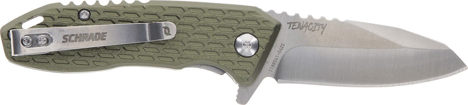 Schrade 1159317 Tenacity: Compact Folder with Modified Drop Point AUS-10A SS Blade, Aluminum Handle, Liner Lock, Ultra Glide Technology