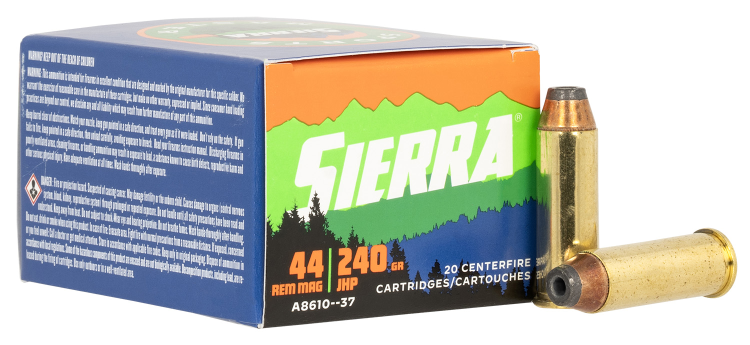 Sierra A861037 Outdoor Master 44 Rem Mag 240 Gr Jacket Hollow Point Sport 20 Per Box