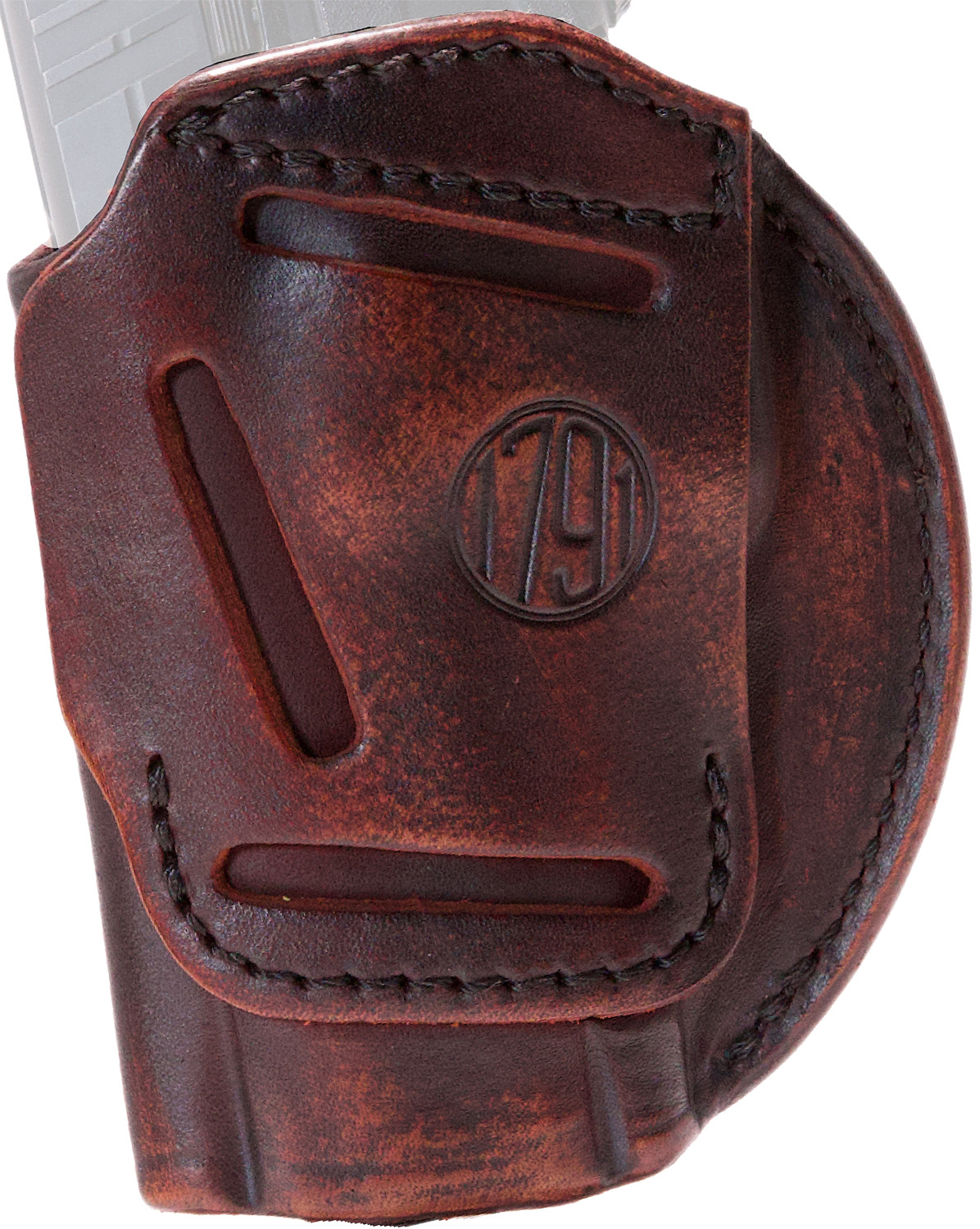 1791 Gunleather 4WH6VTGR 4-Way  IWB/OWB Size 06 Vintage Leather Belt Clip Compatible w/Glock 21/Walther PDP Right Hand