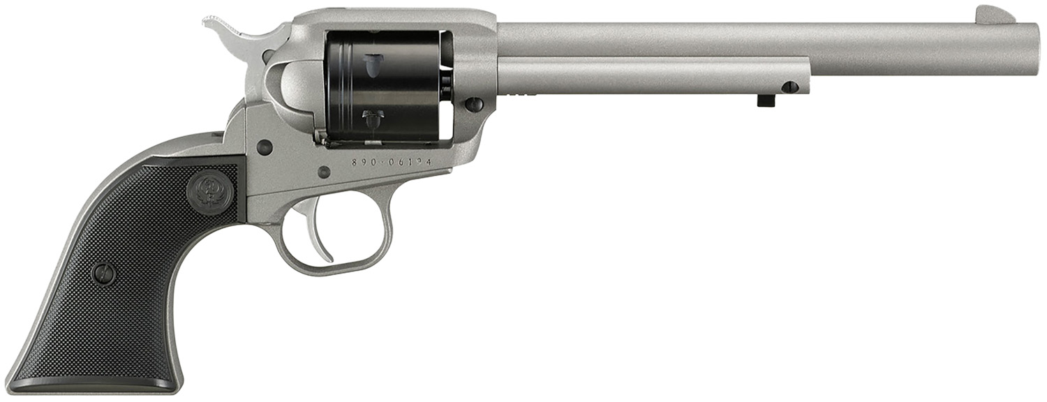 Ruger 2039 Wrangler  22 LR 6 Shot 7.50 Silver Cerakote Steel Barrel, Silver Cerakote Aluminum Frame, Black Cerakote Cylinder, Black Checkered Polymer Grip, Transfer Bar Safety, Exposed Hammer