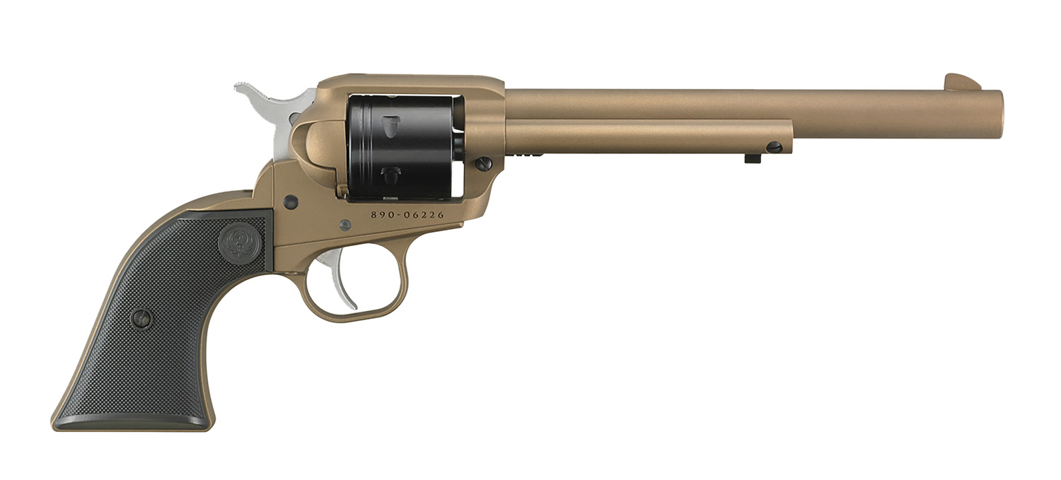 Ruger 2040 Wrangler  22 LR 6 Shot 7.50 Burnt Bronze Cerakote Barrel & Frame Black Cerakote Cylinder Black Checkered Polymer Grips